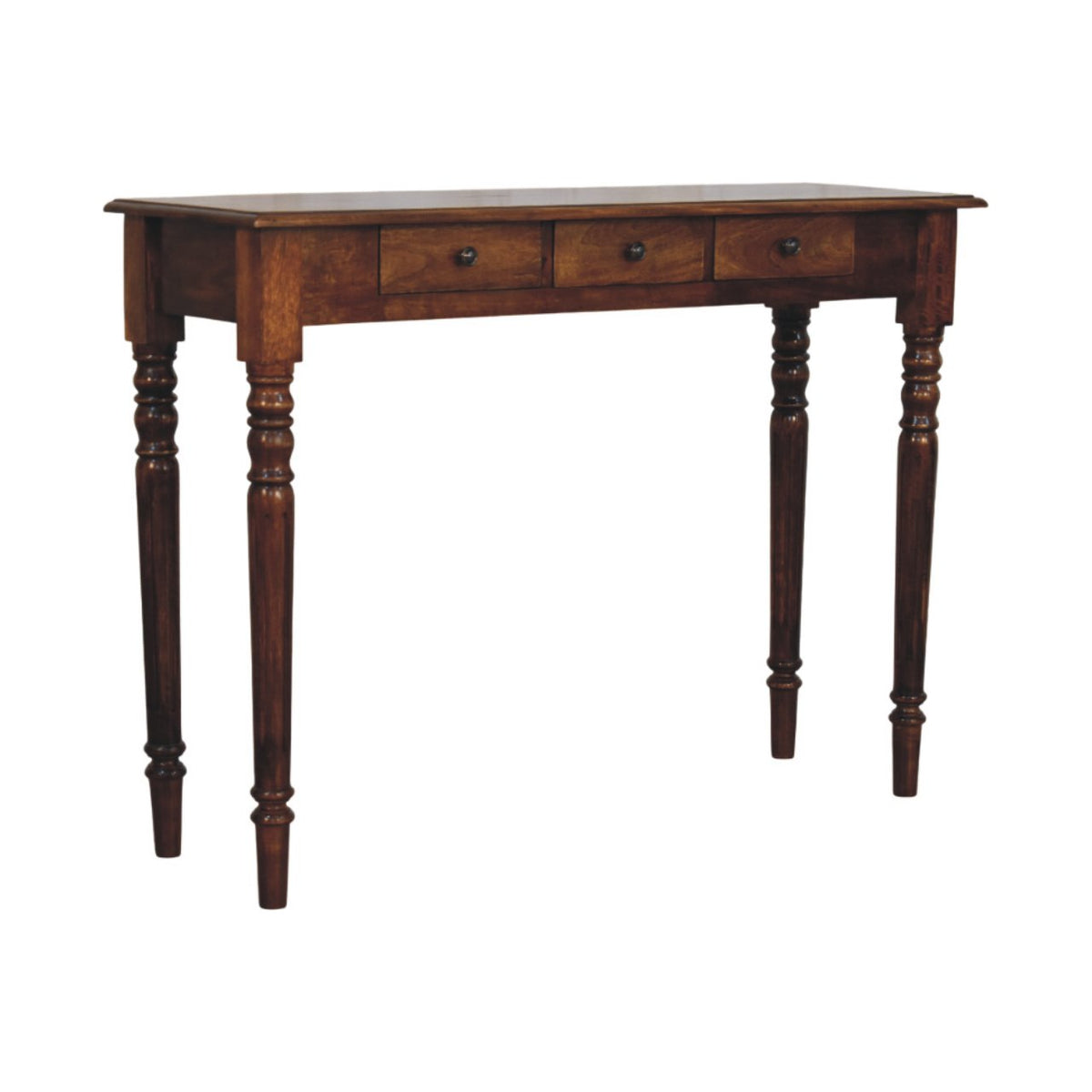 Charleston Chestnut 3 Drawer Turned Console