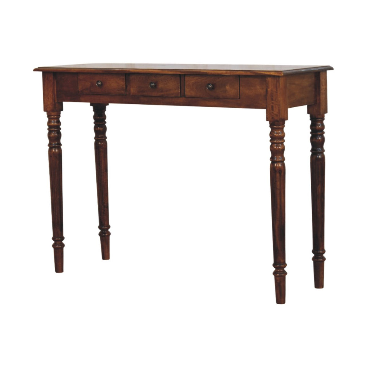 Charleston Chestnut 3 Drawer Turned Console