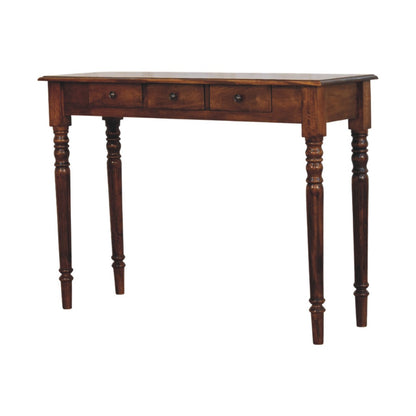 Charleston Chestnut 3 Drawer Turned Console
