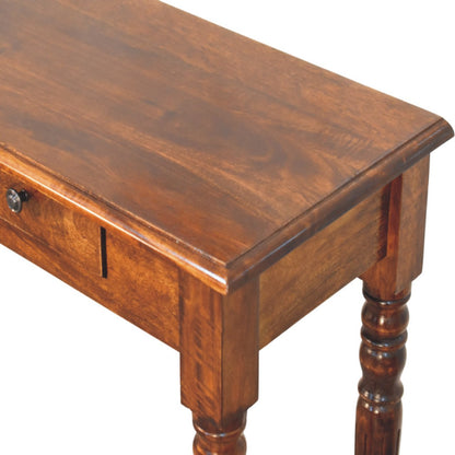Charleston Chestnut 3 Drawer Turned Console