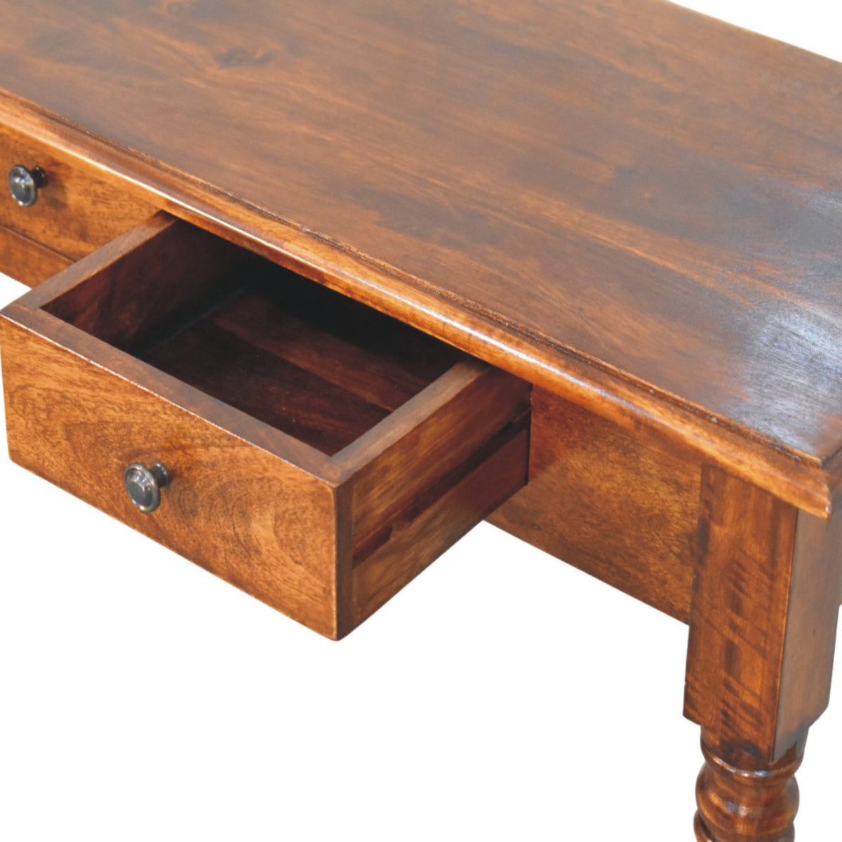 Charleston Chestnut 3 Drawer Turned Console