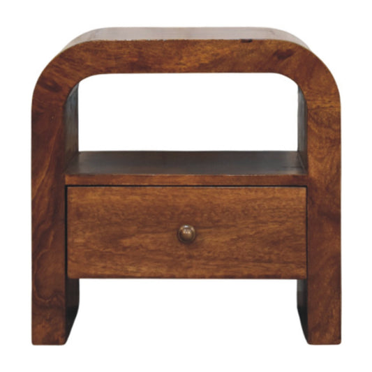 Berkshire Curved Chestnut Shelf Nightstand