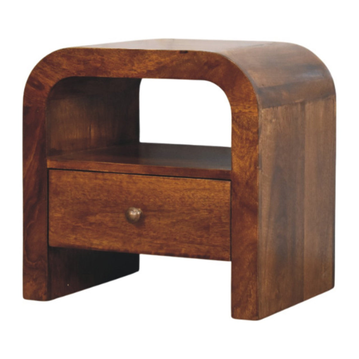 Berkshire Curved Chestnut Shelf Nightstand