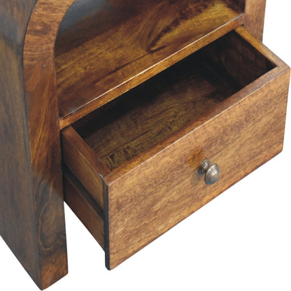 Berkshire Curved Chestnut Shelf Nightstand
