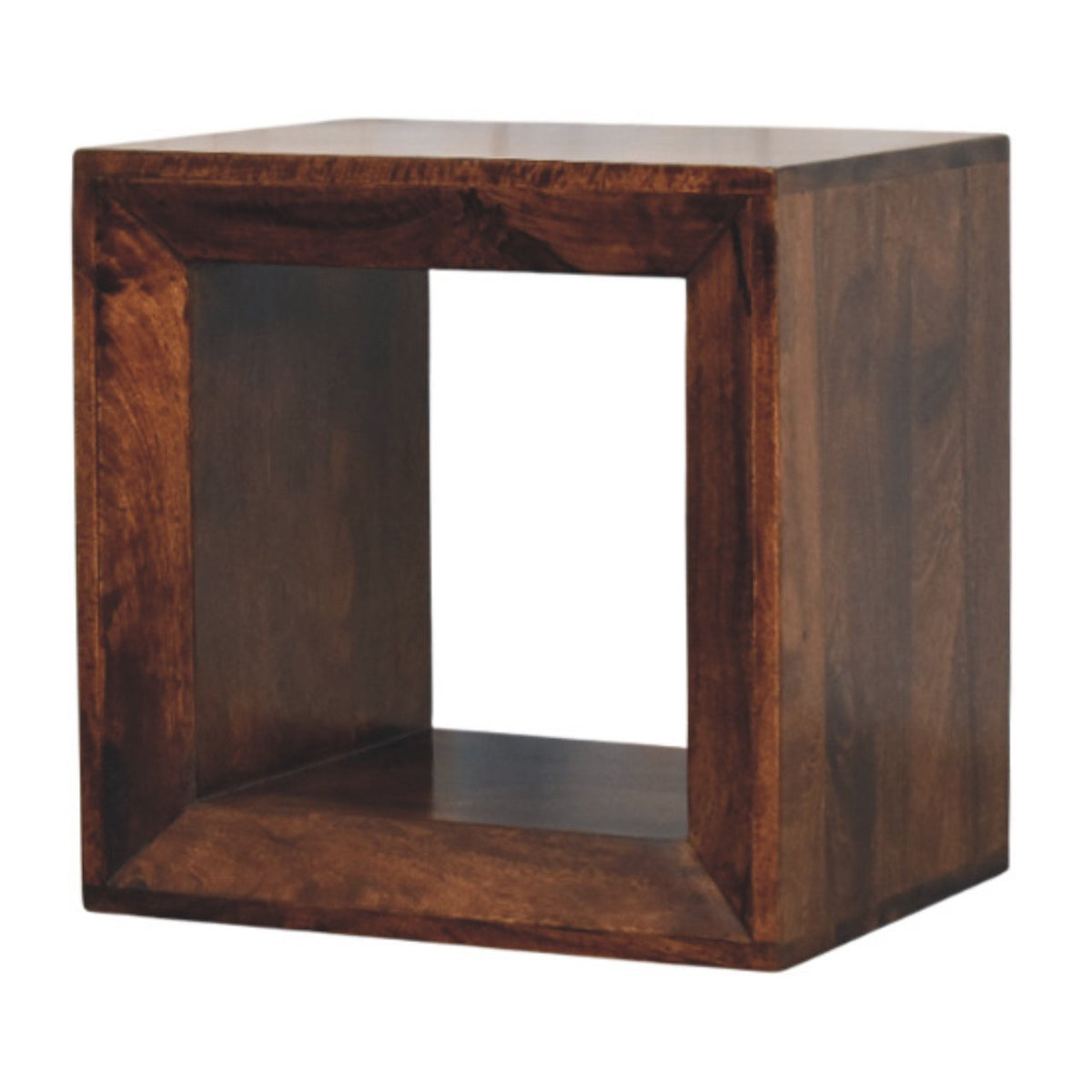 Marin California Walnut Open Wood Side Table