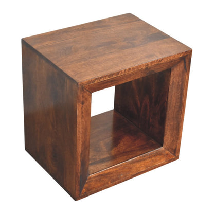Marin California Walnut Open Wood Side Table