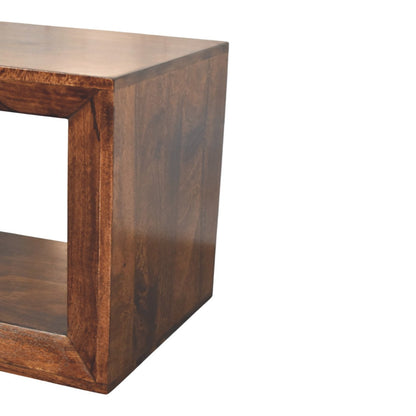 Marin California Walnut Open Wood Side Table