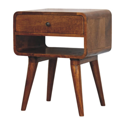 Astoria Chestnut Nightstand Drawer and Shelf