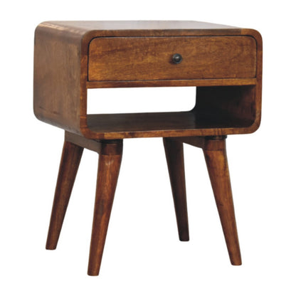 Astoria Chestnut Nightstand Drawer and Shelf