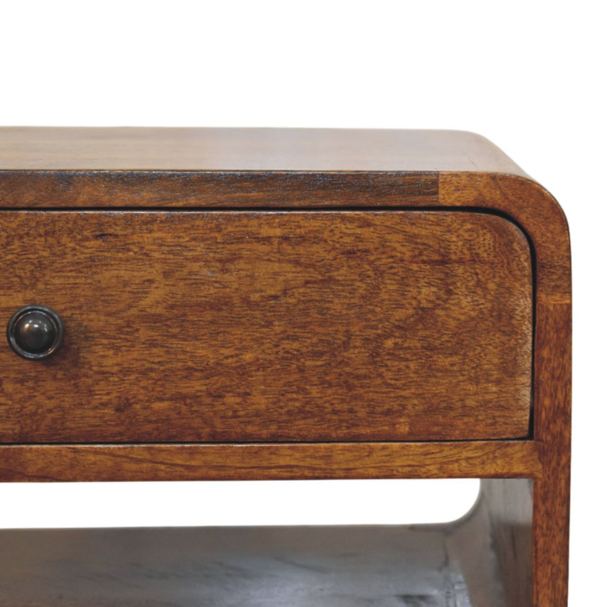 Astoria Chestnut Nightstand Drawer and Shelf