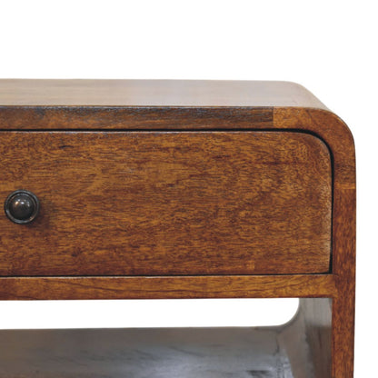 Astoria Chestnut Nightstand Drawer and Shelf