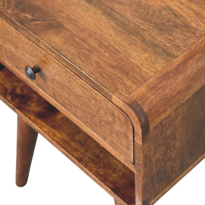 Astoria Chestnut Nightstand Drawer and Shelf