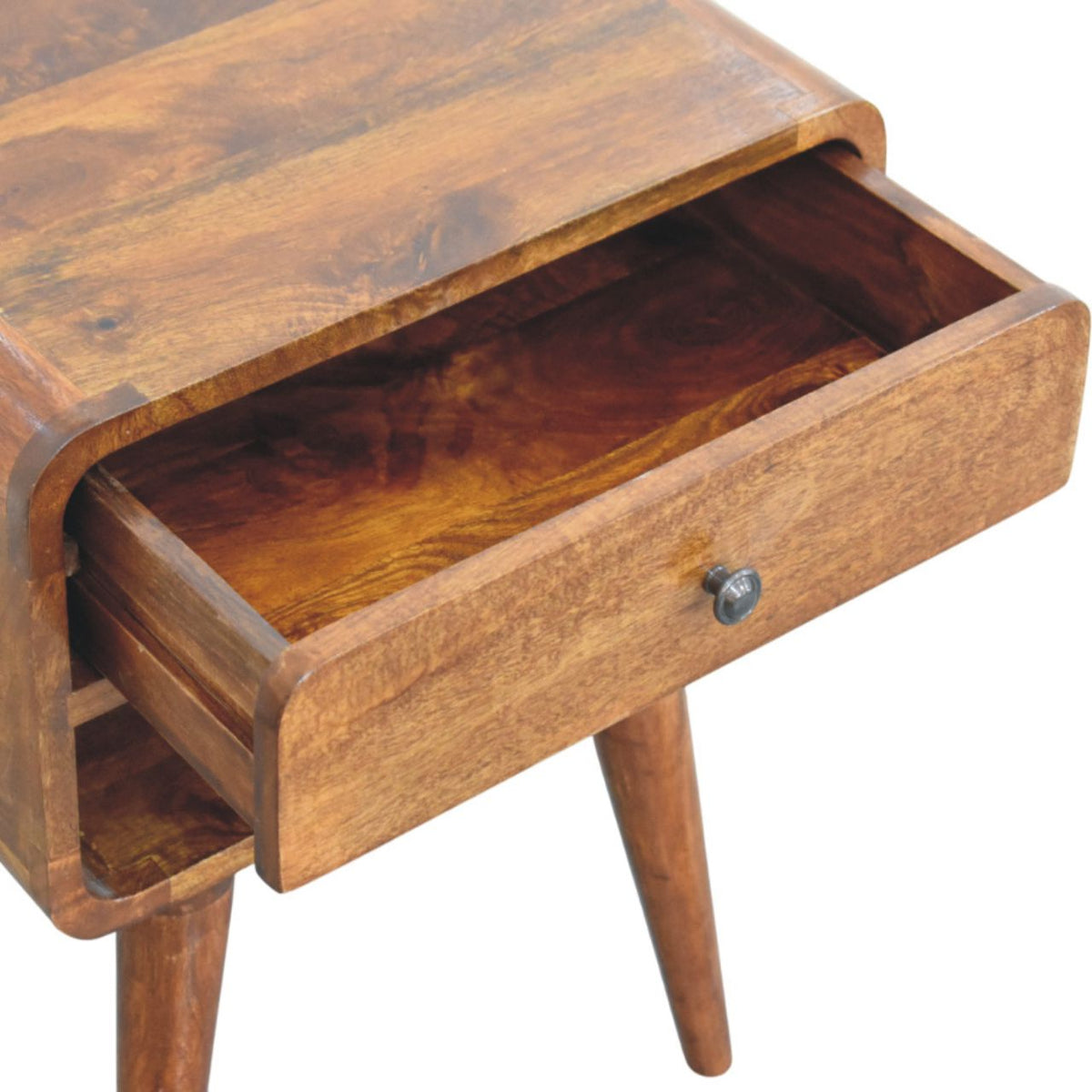 Astoria Chestnut Nightstand Drawer and Shelf
