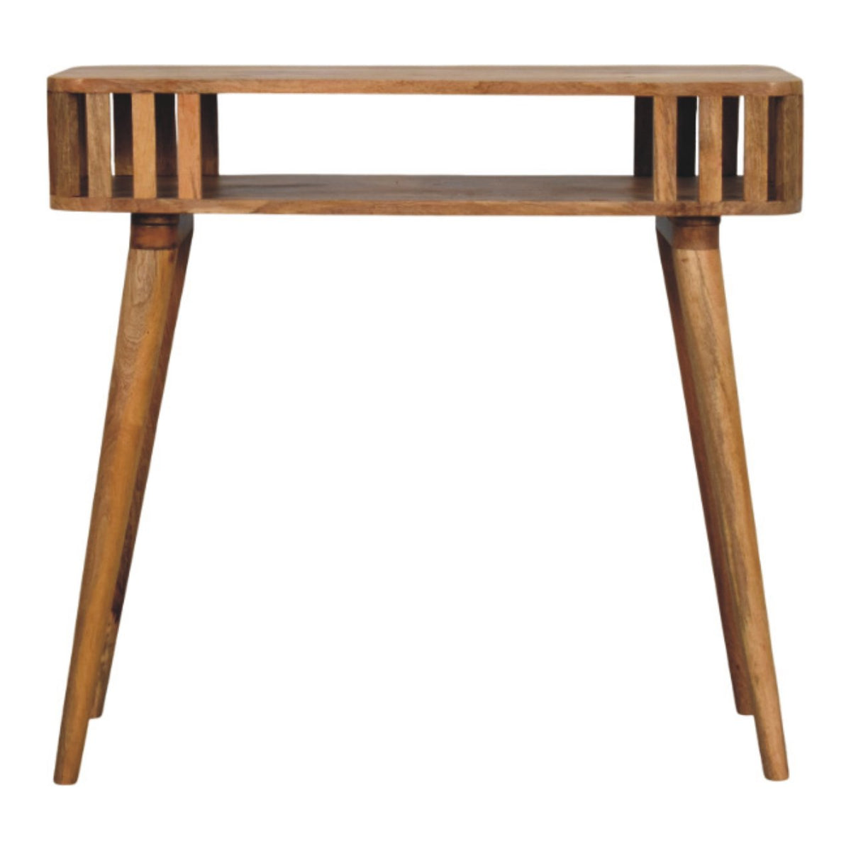 Palm Springs Oak-ish Slatted Wood Console