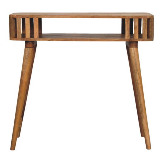 Palm Springs Oak-ish Slatted Wood Console