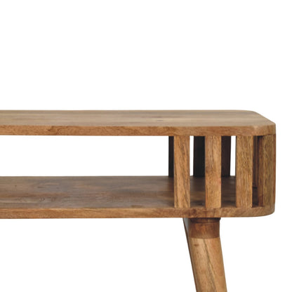 Palm Springs Oak-ish Slatted Wood Console