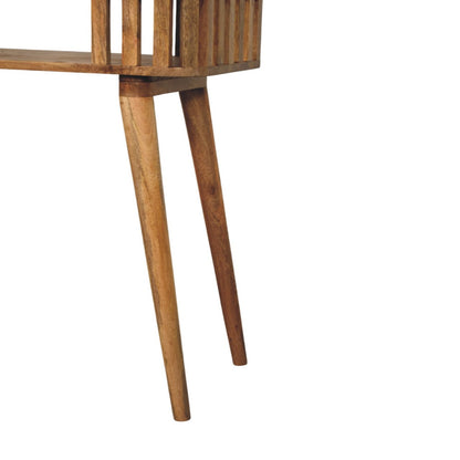 Palm Springs Oak-ish Slatted Wood Console