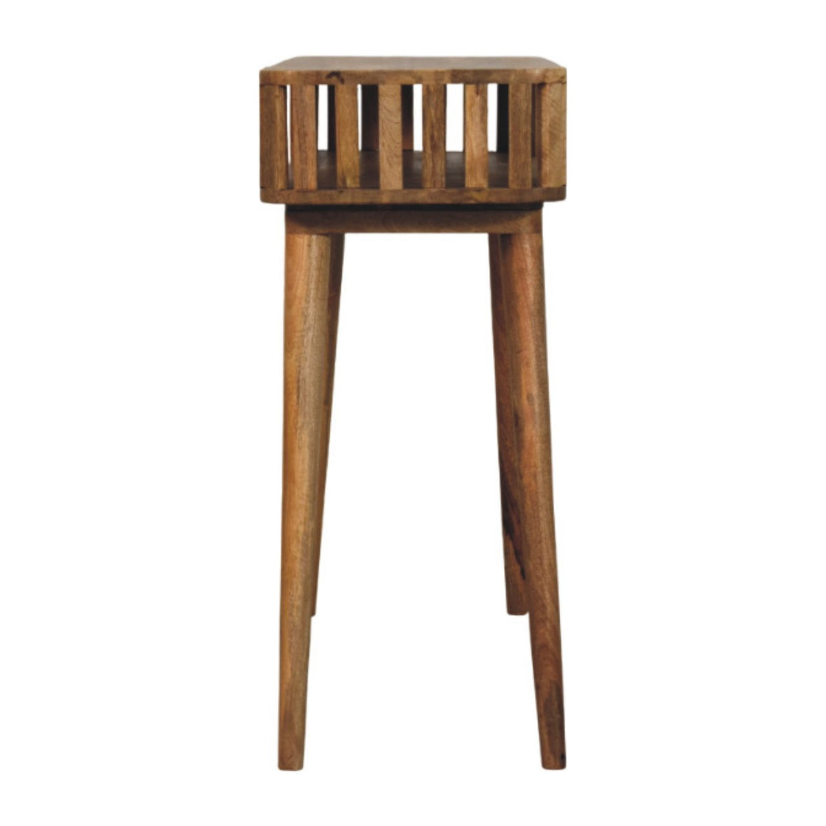 Palm Springs Oak-ish Slatted Wood Console