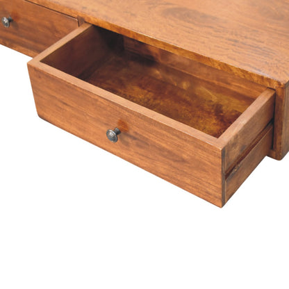 Arcadia Chestnut Curved Wall Console Table