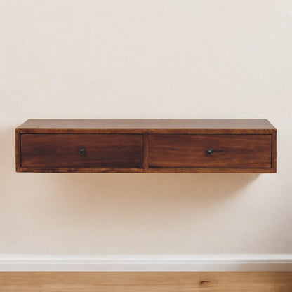 Arcadia Chestnut Curved Wall Console Table
