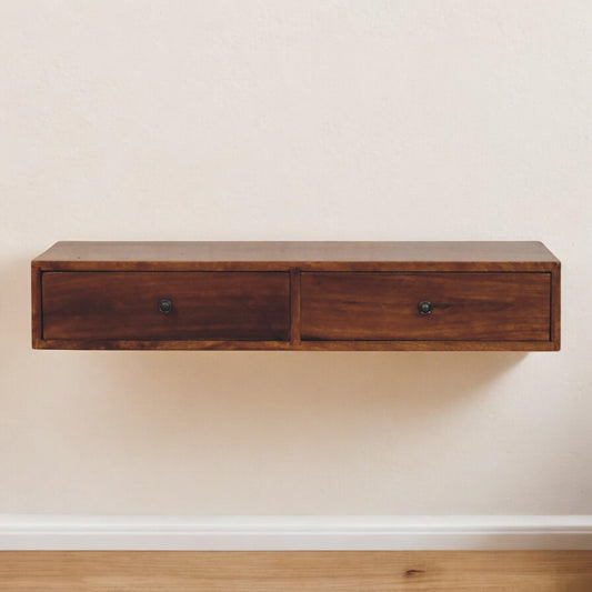 Arcadia Chestnut Curved Wall Console Table