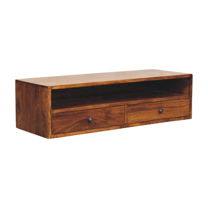 Arcadia Chestnut Curved Floating Media Unit