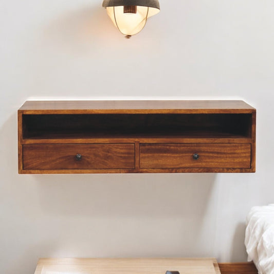 Arcadia Chestnut Curved Floating Media Unit