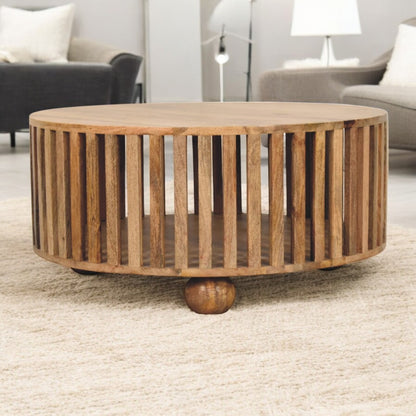 Palm Springs Oak-ish Slatted Coffee Table