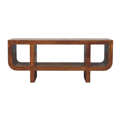 California Chestnut Curved Media Unit