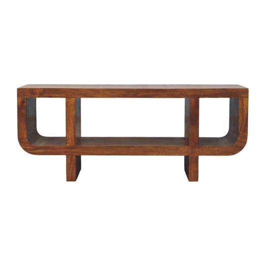 California Chestnut Curved Media Unit