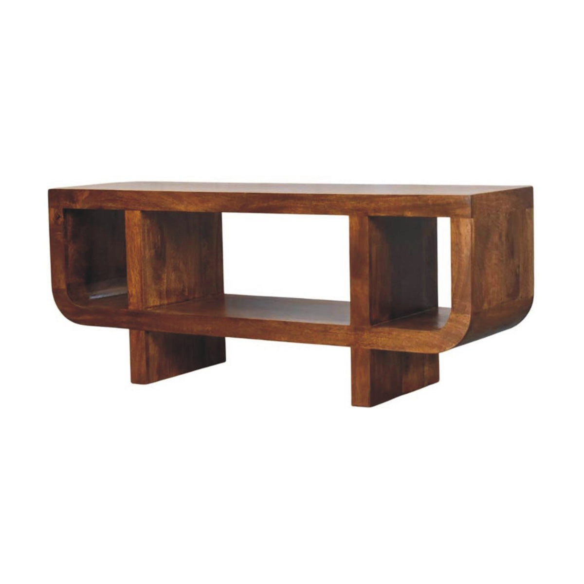 California Chestnut Curved Media Unit