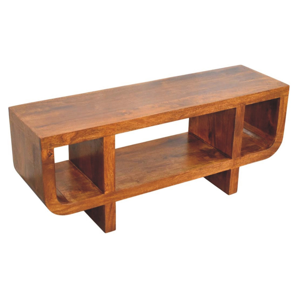 California Chestnut Curved Media Unit