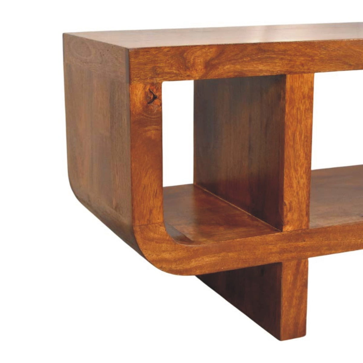 California Chestnut Curved Media Unit