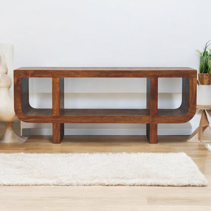 California Chestnut Curved Media Unit