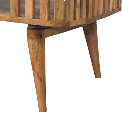 Palm Springs Oak-ish Slatted 2-Tier Table