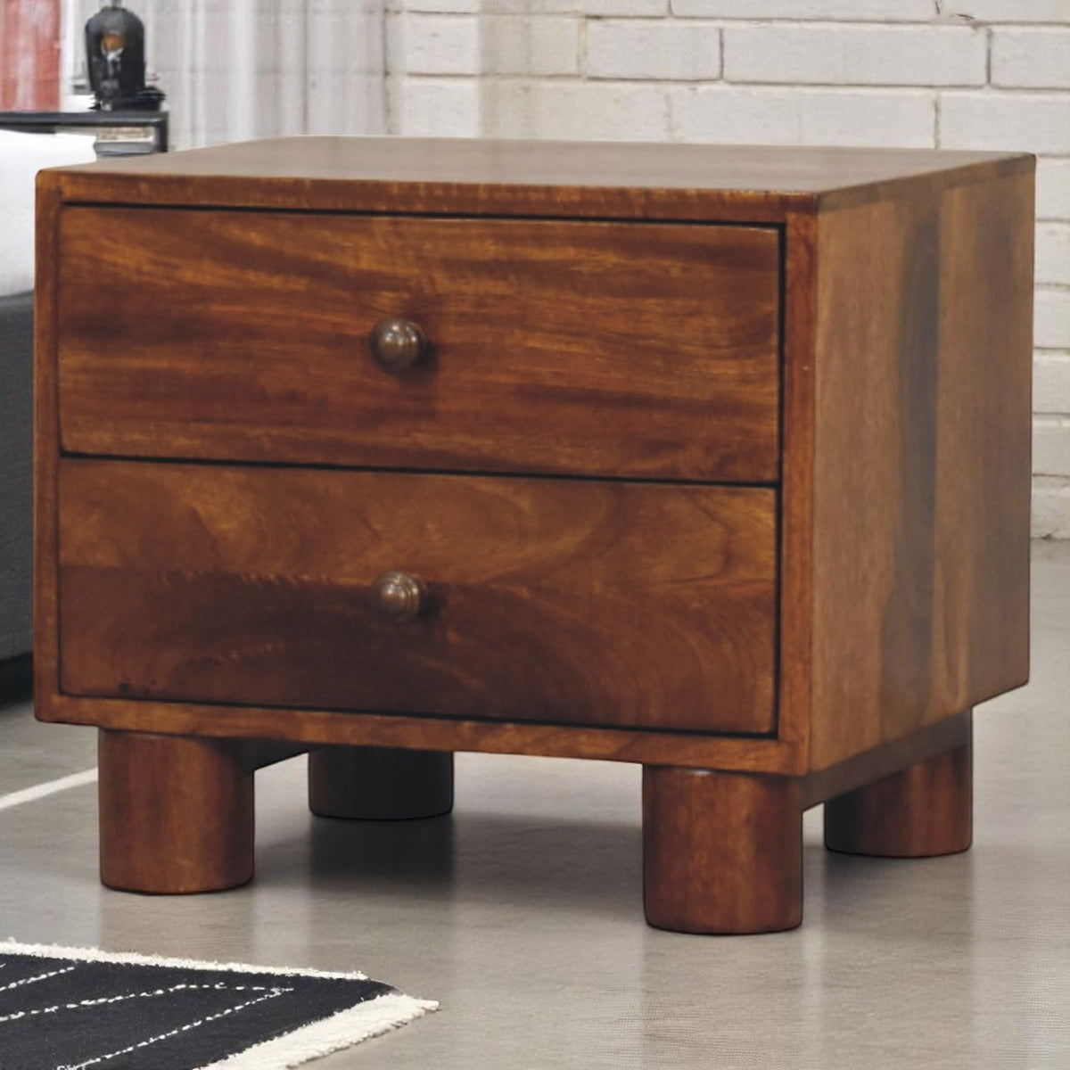 Mendocino Chestnut 2-Drawer Wood Nightstand