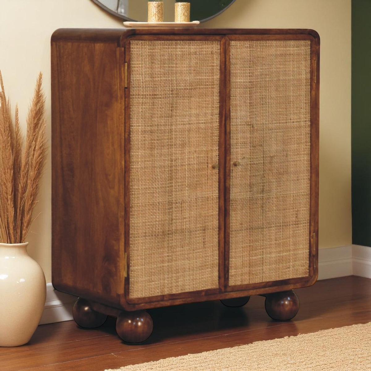 Malibu Rattan Chestnut 2 Door Cabinet