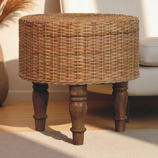 Richmond Solid Wood Woven Stool