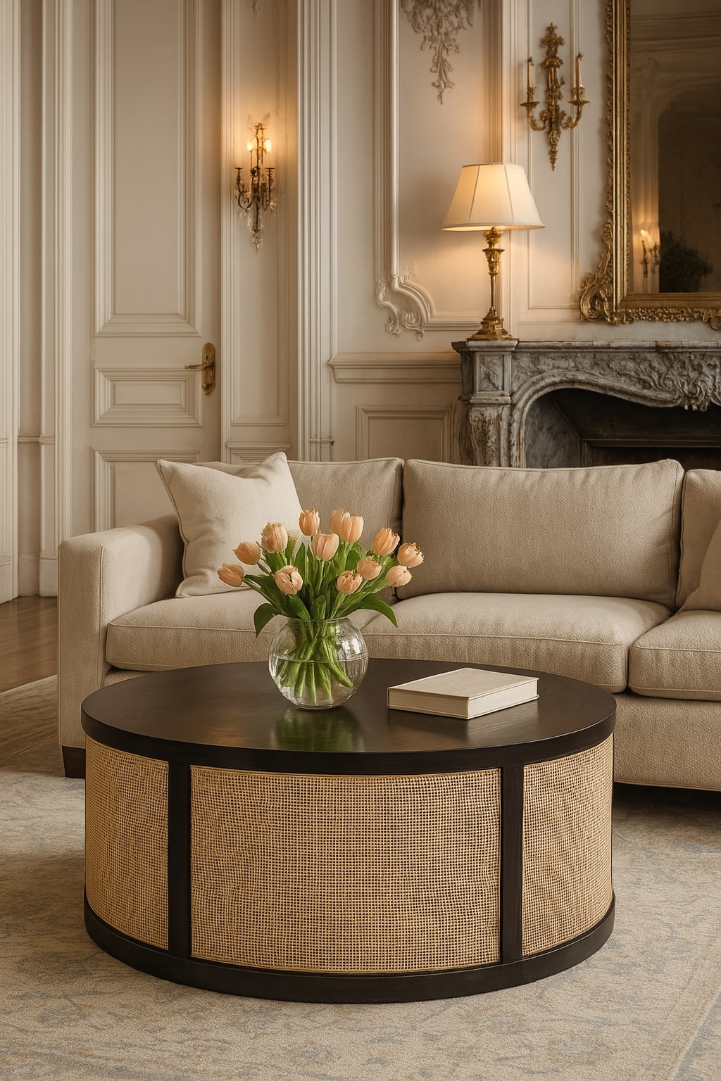 Malibu Rattan Drum Coffee Table