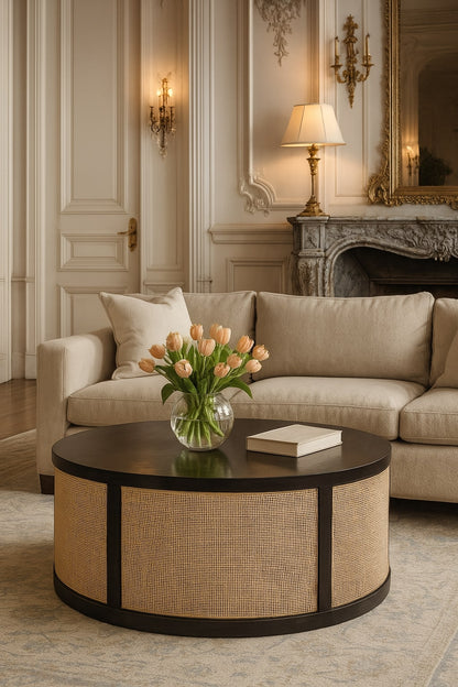 Malibu Rattan Drum Coffee Table