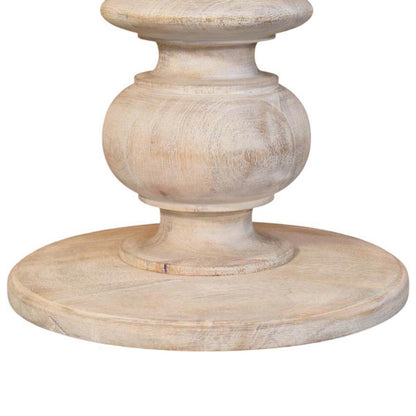 Beacon Salted Oak Round Marble Accent Table