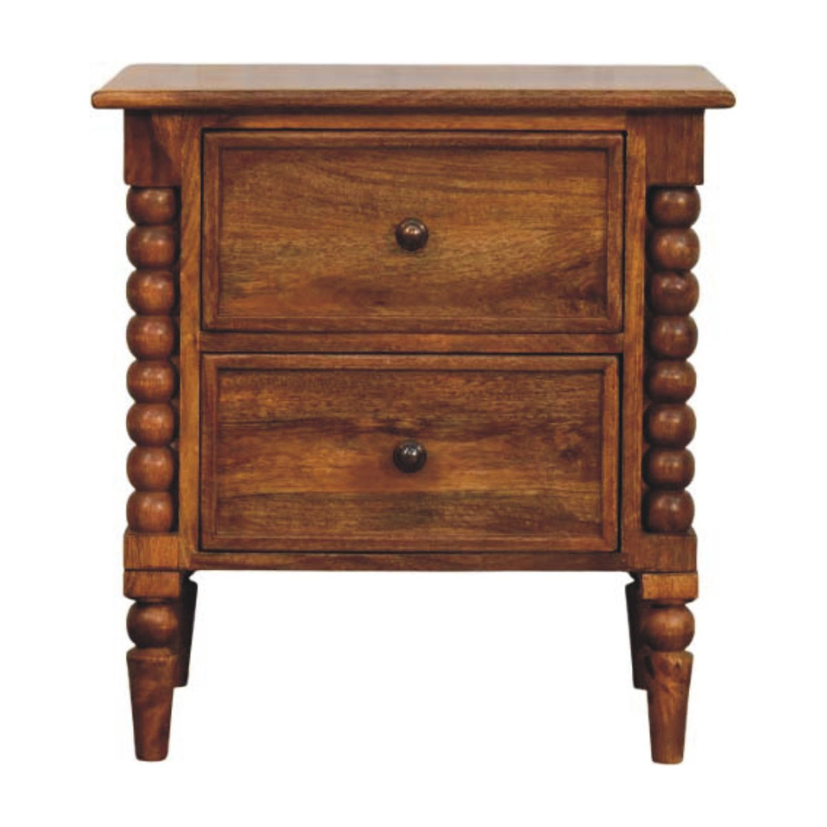 Savannah Harper Spindle Amber Oak Nightstand
