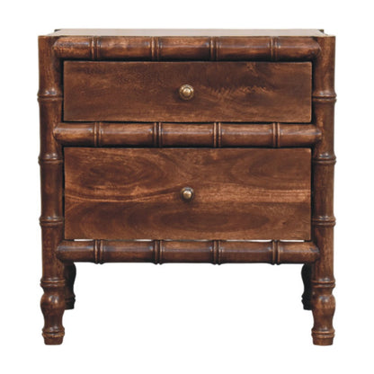 Key West Bamboo 2 Drawer Almond Nightstand
