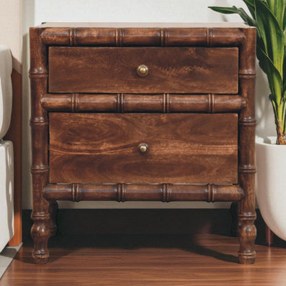 Key West Bamboo 2 Drawer Almond Nightstand