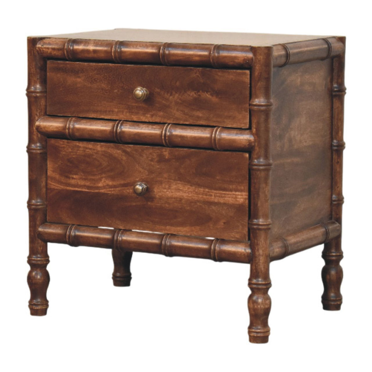 Key West Bamboo 2 Drawer Almond Nightstand