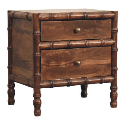 Key West Bamboo 2 Drawer Almond Nightstand