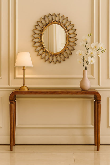 Boston Amber Oak Curved Console Table