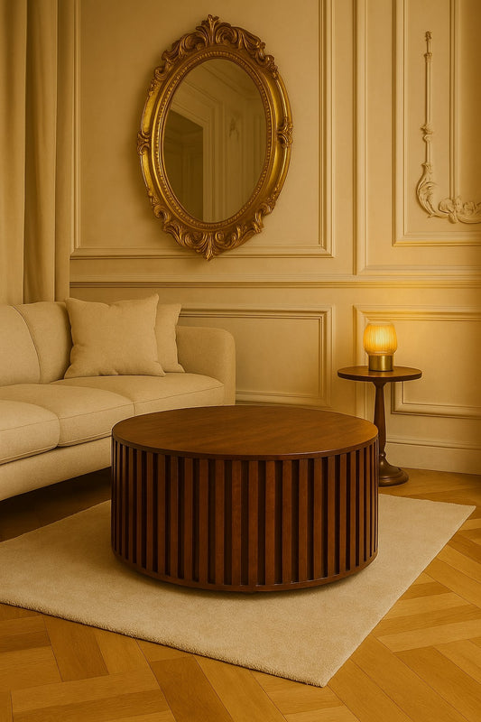 California Walnut Fluted Storage Coffee Table