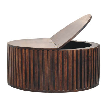 California Walnut Fluted Storage Coffee Table
