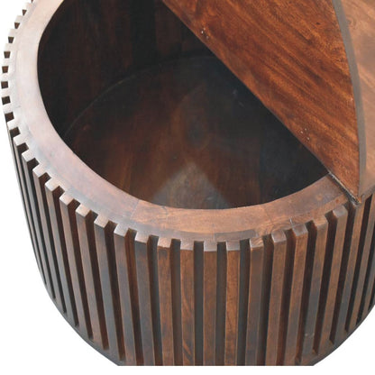 California Walnut Fluted Storage Coffee Table